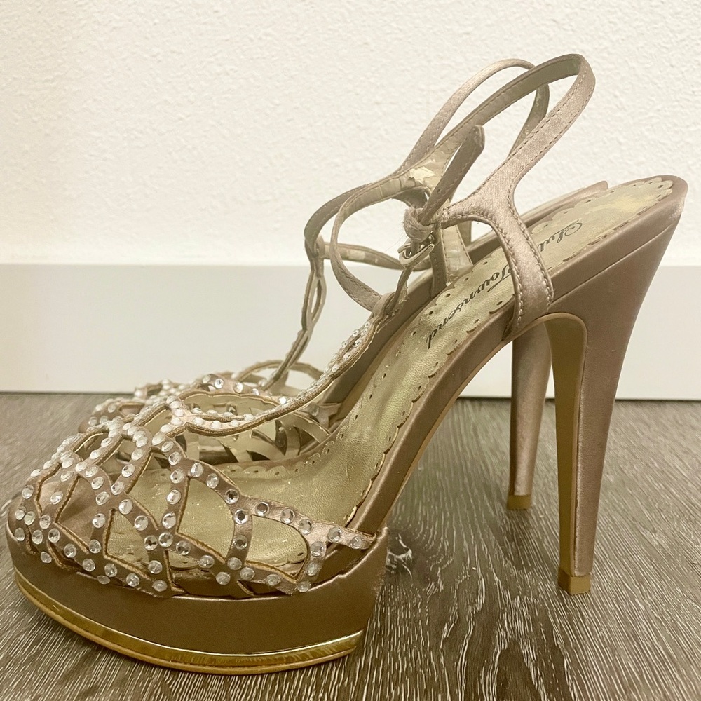 Lulu Townsend Strappy Gold Heels